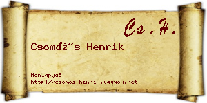 Csomós Henrik névjegykártya