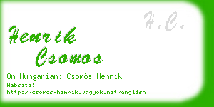 henrik csomos business card