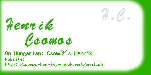 henrik csomos business card